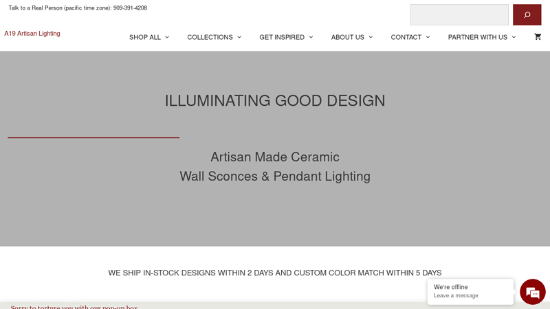 Wall Sconces and Pendant Lighting Ceramic Lighting by A19