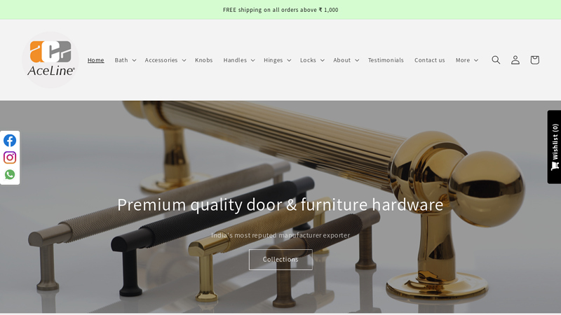 Leading Brass Door Hardware Manufacturer & Exporter in India C Ace Hardware Pvt Ltd