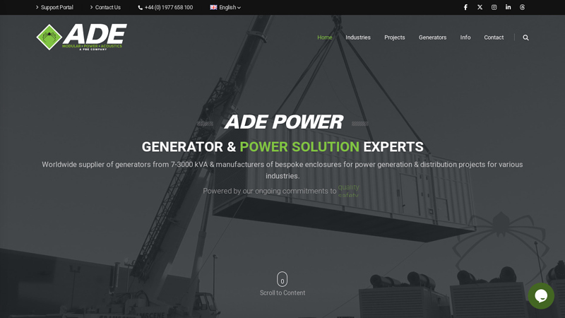Generators for Sale & Bespoke Power Projects | ADE Power Ltd