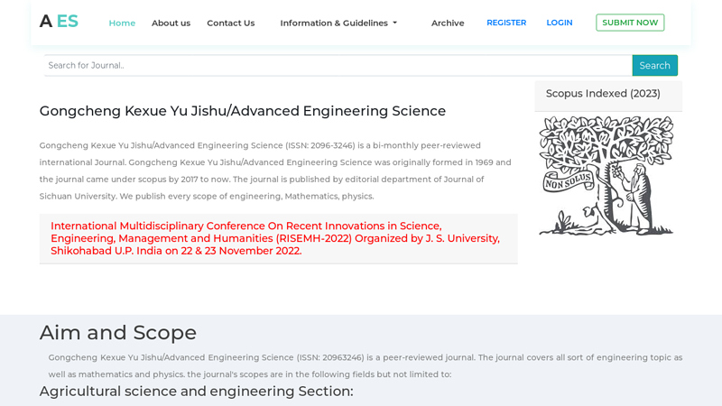 Gongcheng Kexue Yu Jishu/Advanced Engineering Science | AES