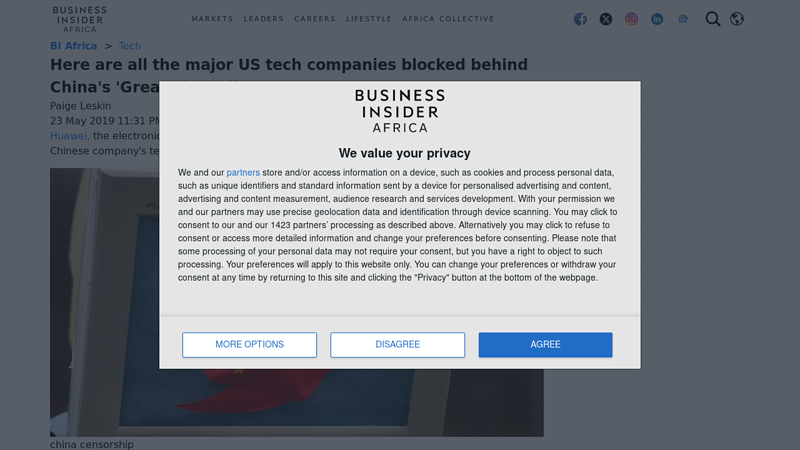 Image of Here are all the major US tech companies blocked behind China