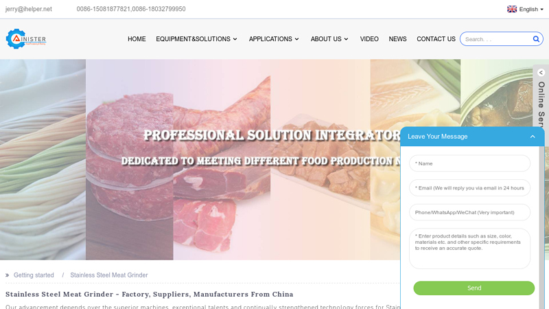 Image of China Stainless Steel Meat Grinder Manufacturers and Factory, Suppliers ...