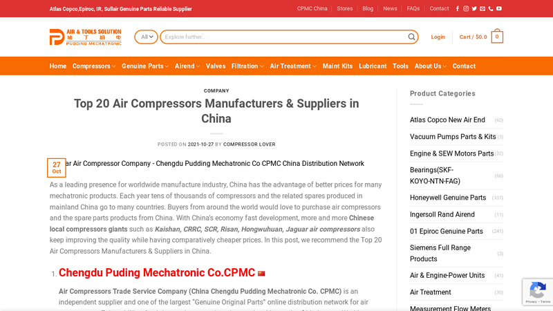 Image of Top 20 Air Compressors Manufacturers & Suppliers in China