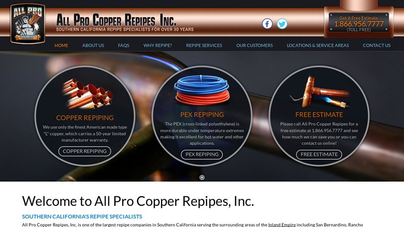 PEX & Copper Repiping Specialists in Los Angeles and Orange County, CA