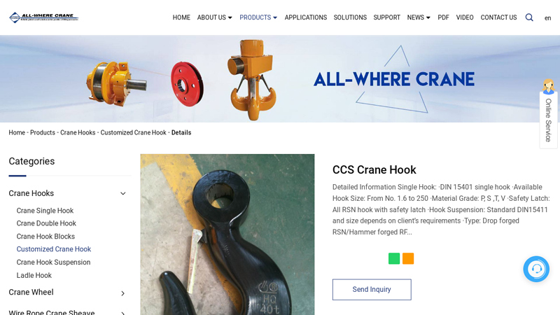 Image of China High Quality Crane Double Hook Suppliers, Manufacturers, Factory ...