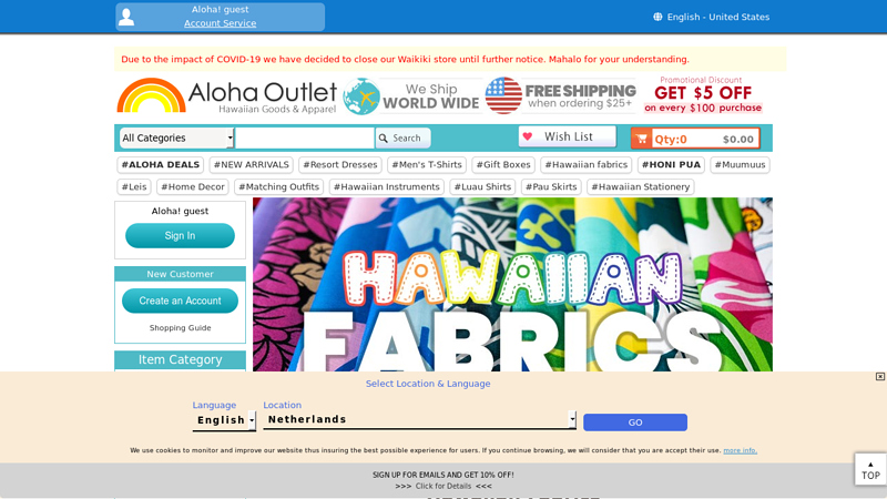 Image of Hawaiian Fabric | Free Shipping from Hawaii