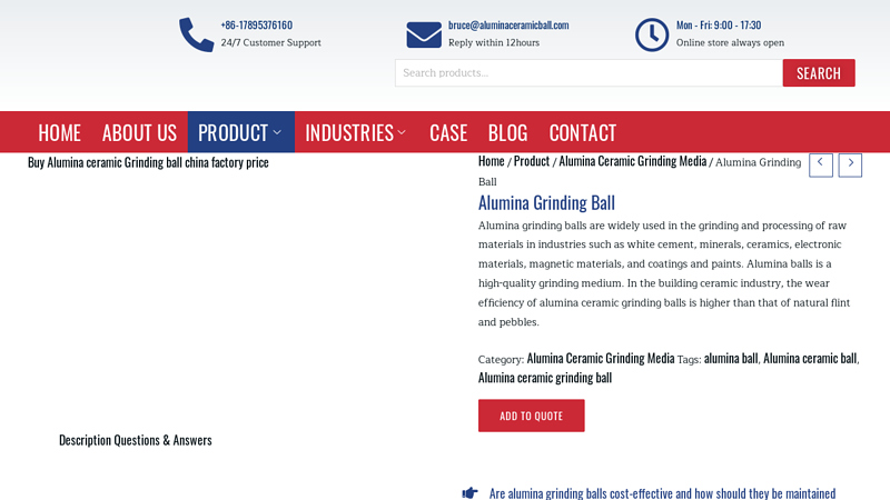 Image of High Alumina grinding balls China manufacturers | aluminaceramicball.com