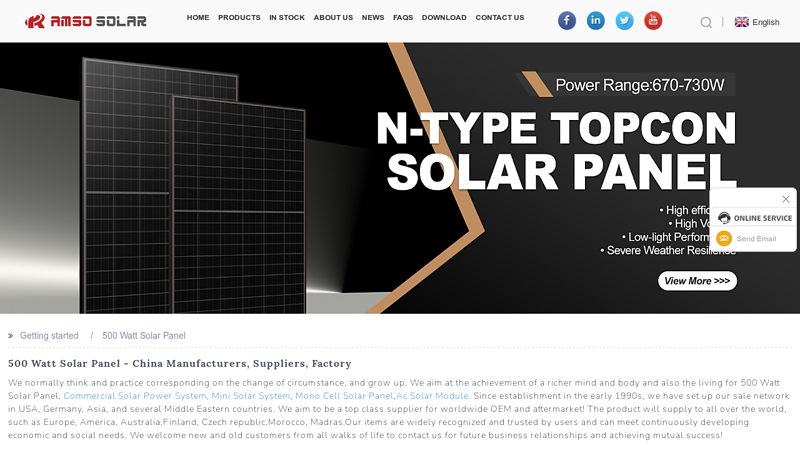 Image of Panel Solar 500w