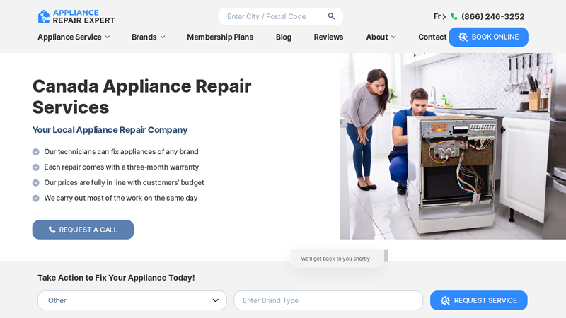 Same Day Appliance Repair near me - 24/7 Service in Canada