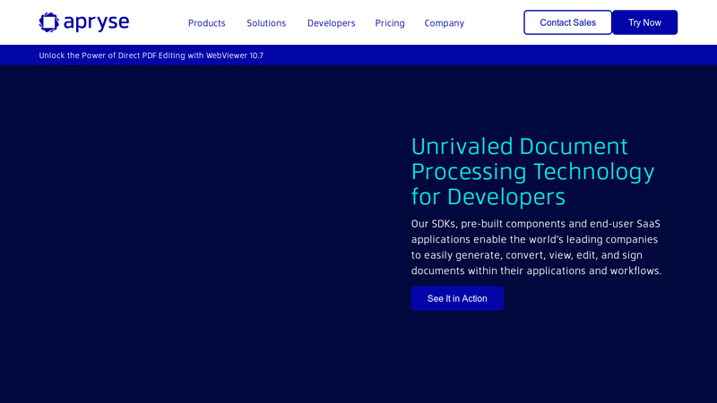 Apryse - Document processing technology for developers | Formerly known as PDFTron