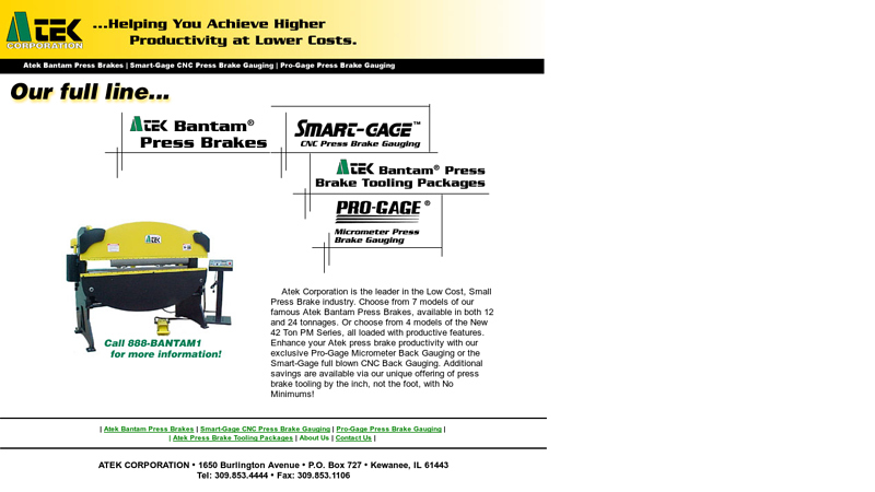 Atek Bantam Press Brakes and Gauging
