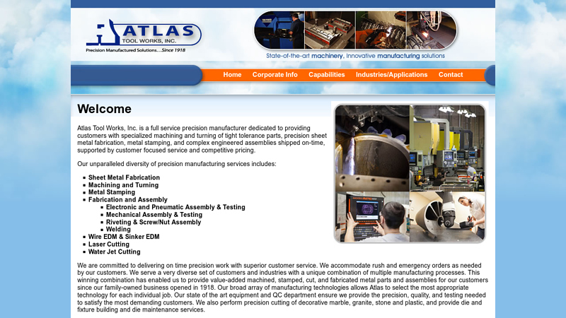 Atlas Tool & Die Works C Precision Metal Parts, Precision Cutting, and Die Making