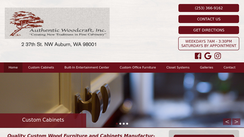 Custom Wood Furniture and Cabinets | Auburn Area | Authentic Woodcraft