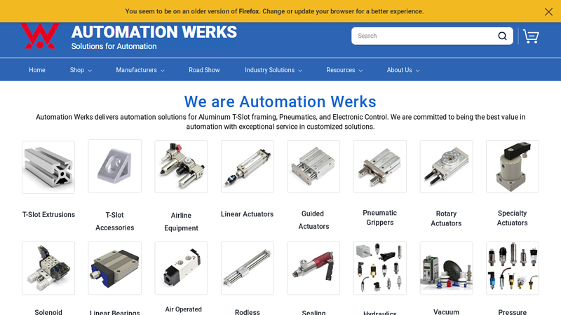 Automation Werks | TSlot Aluminum Framings | Pneumatics | Valves