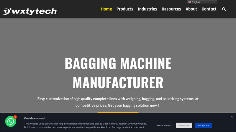 Bagging Machine Manufacturer - Wxtytech Bagging Machine Suppliers