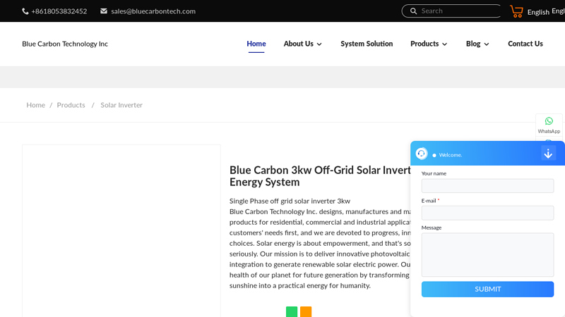 Image of China Blue Carbon 3kw Off-Grid Solar Inverter Single Phase For Solar ...