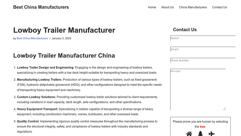 Image of Lowboy Trailer Manufacturer