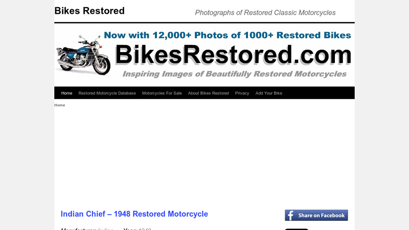 Bikes Restored - Classic Motorcycle Restoration Photos and Stories - Hundreds of Restored Classic Motorcycles -Bikes Restored | Photographs of Restored Classic Motorcycles