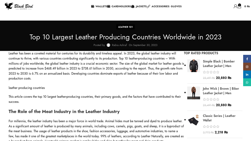 Image of Top 10 Largest Leather Producing Countries Worldwide in 2023