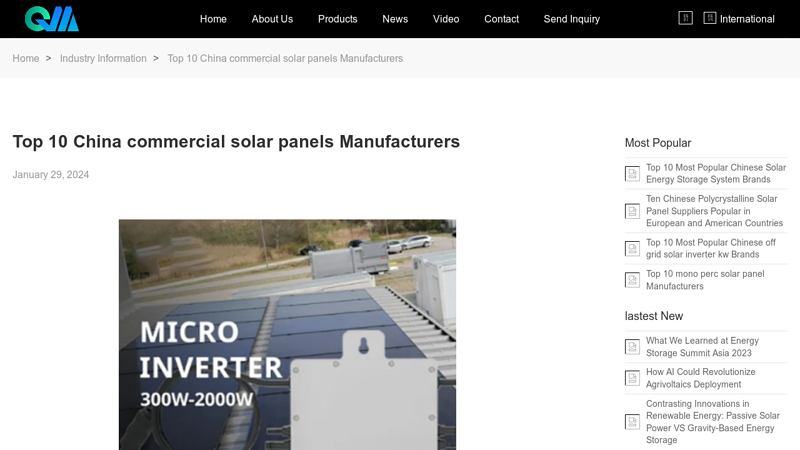 Image of Top 10 China commercial solar panels Manufacturers