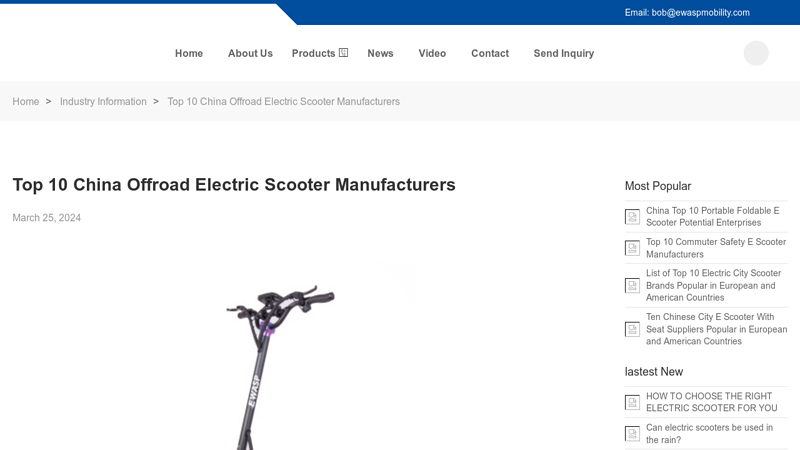 Image of Top 10 China Electric Offroad Scooter Manufacturers