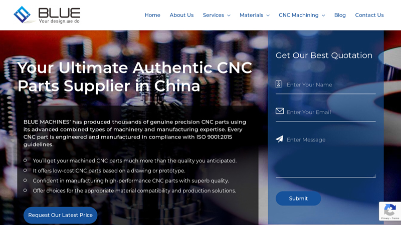 Image of CNC Parts Supplier, Shop and Manufacturer in China | BLUE