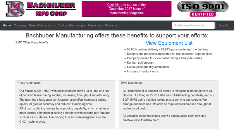 Bachhuber Automation - BMC Machining