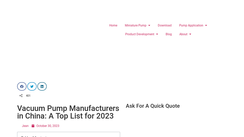 Image of Vacuum Pump Manufacturers in China: A Top List for 2023