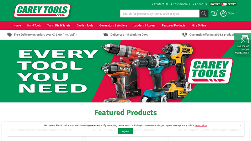 Online Tool Shop Ireland | Hardware & Garden Tools | Power Tools | Carey Tools