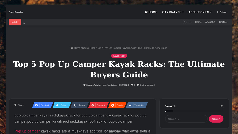 Image of Top 5 Pop Up Camper Kayak Racks: The Ultimate Buyers Guide