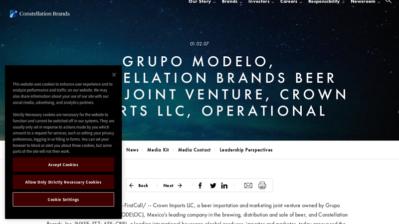 Image of Grupo Modelo, Constellation Brands Beer Import Joint Venture, Crown ...