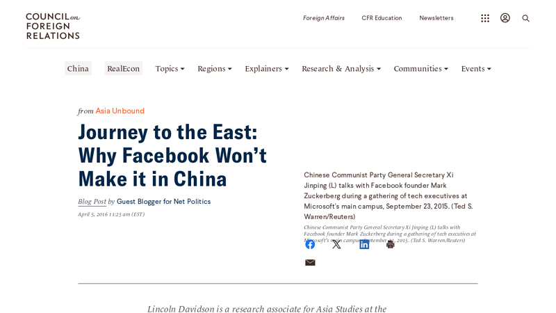 Image of Journey to the East: Why Facebook Won