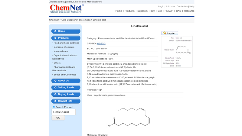 Image of Linoleic acid 60-33-3, China Linoleic acid 60-33-3 Manufacturers, China ...