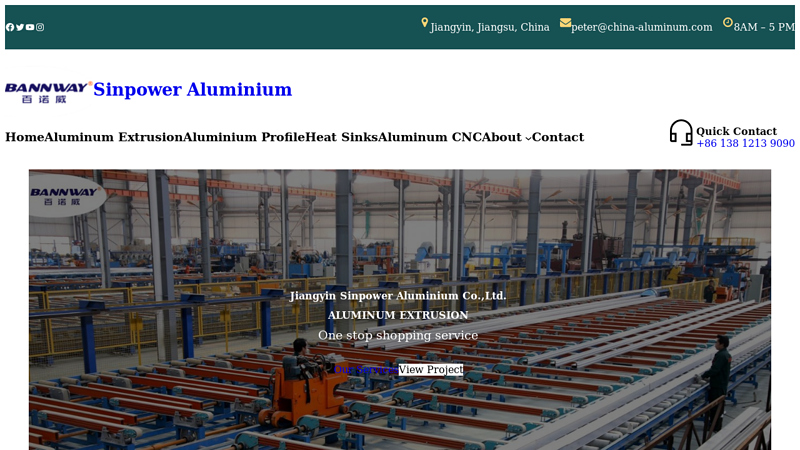 Image of Sinpower ::: Aluminum Extrusion Profile Manufacturer in China