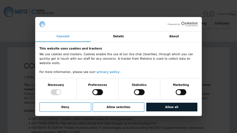 Image of CCC: Mandatory Certification for Cable Types