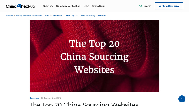 Image of The Top 20 China Sourcing Websites | China Checkup