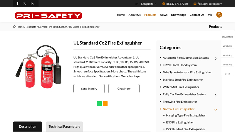 Image of UL Standard Co2 Fire Extinguisher Manufacturers and Suppliers