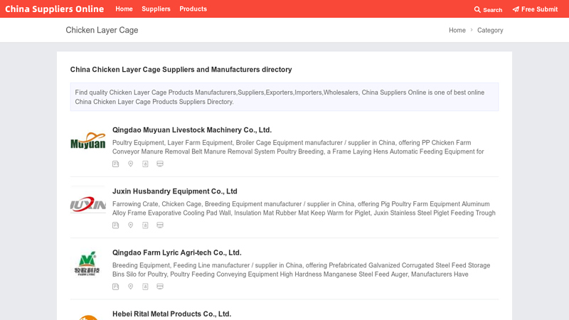 Image of China Chicken Layer Cage Products Suppliers and Manufacturers directory ...
