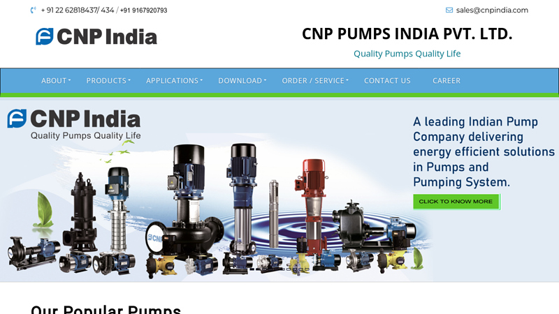 Industrial, Domestic Pump | Booster System | CNP PUMPS INDIA