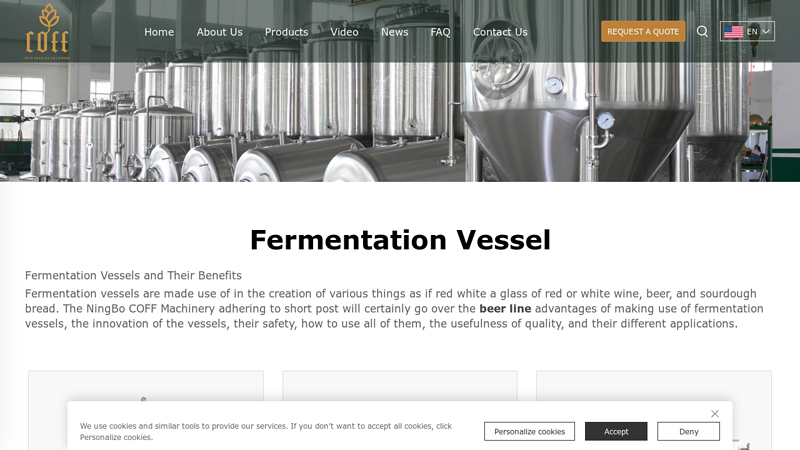 Image of Beer fermentation vessels Manufacturer & Supplier in China