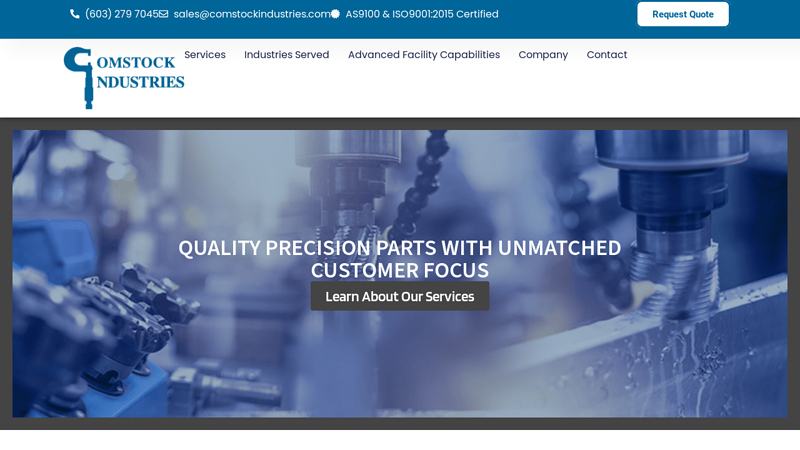 Comstock Industries | Precision CNC Machined Parts Manufacturer
