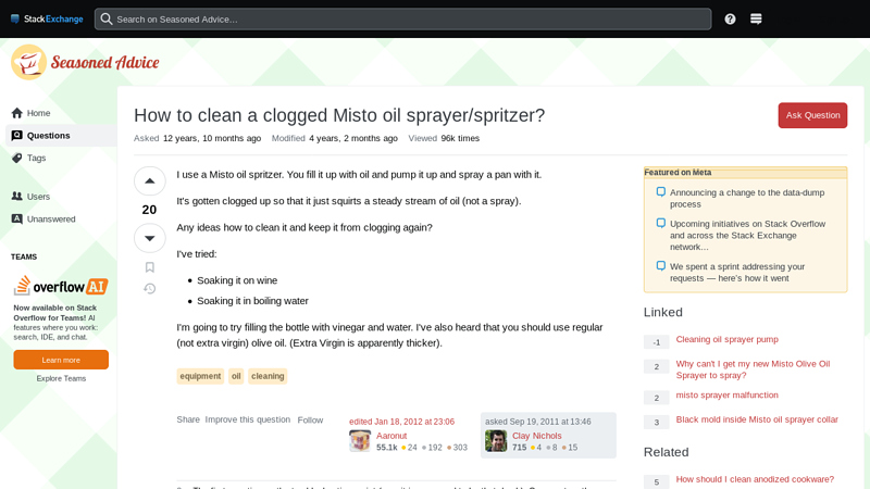 Image of How to clean a clogged Misto oil sprayer/spritzer?