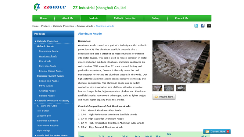 Image of Aluminum Anode,China Aluminum Sacrificial Anode Manufacturer