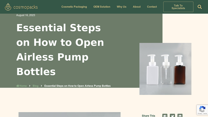 Image of How To Open Airless Pump Bottle | A Step-by-Step Guide
