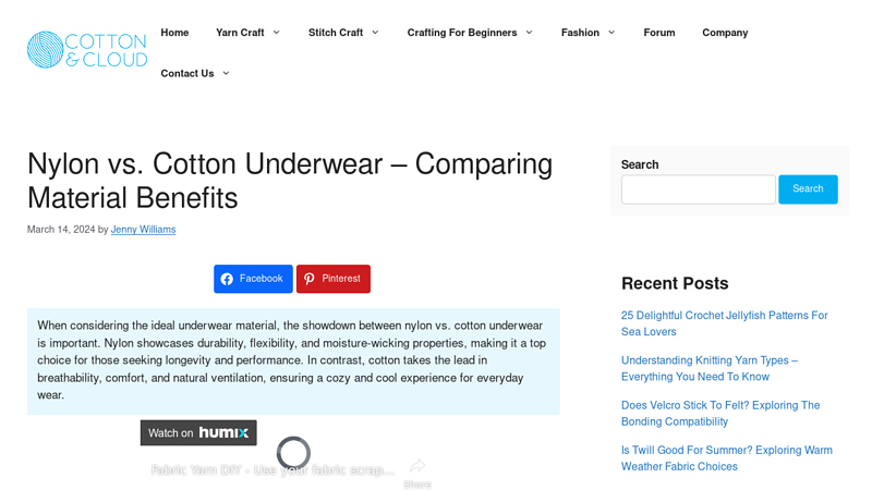 Image of Nylon vs. Cotton Underwear