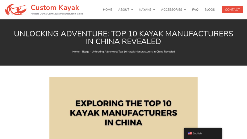 Image of Unlocking Adventure: Top 10 Kayak Manufacturers in China Revealed