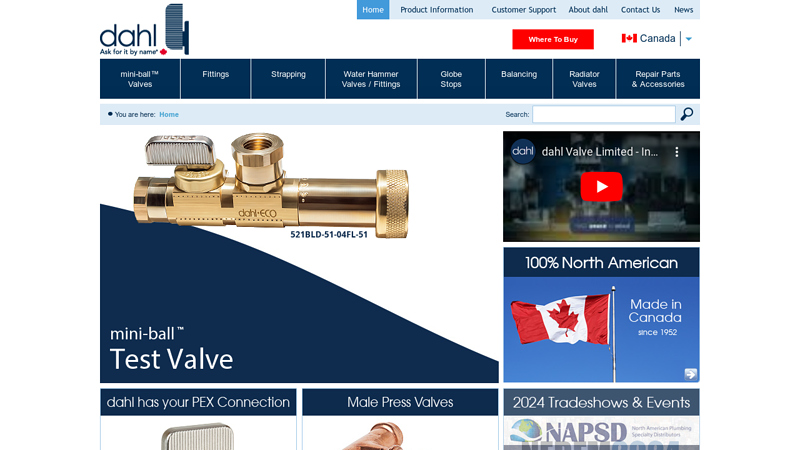 dahl Valve Limited C Plumbing and Heating Valves Manufacturer in Canada