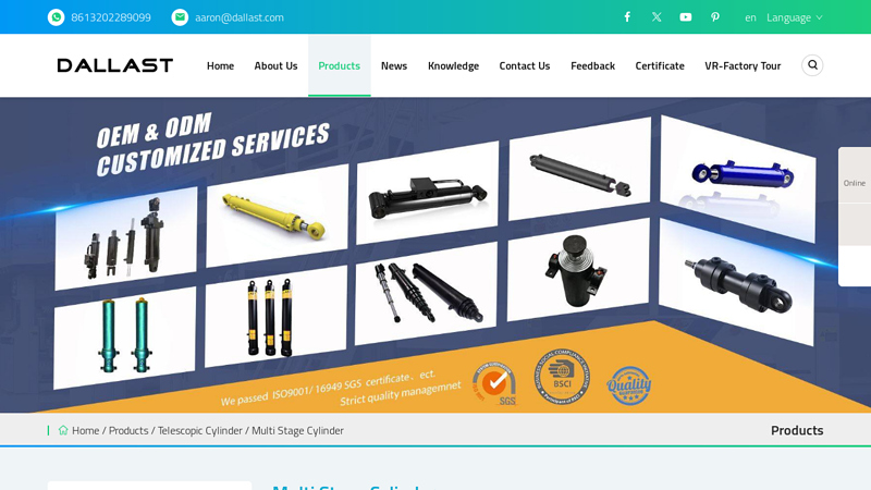 Image of China Multi Stage Cylinder Manufacturers, Suppliers, Factory