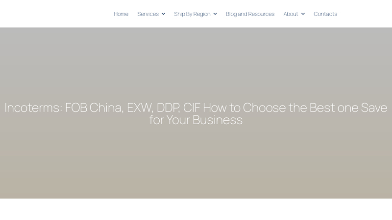 Image of Incoterms: FOB China, EXW, DDP, CIF How to Choose the Best one Save for ...