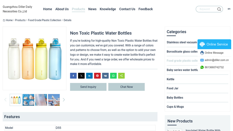 Image of Custom Non Toxic Plastic Water Bottles Suppliers and Manufacturers ...